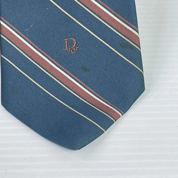 Christian Dior Tie Modern Cut Lot of 3 Blue/black/light Blue Dress Silk Tie - Picture 2 of 10